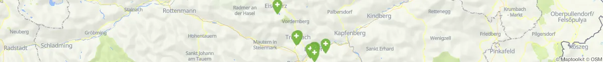 Kartenansicht für Apotheken-Notdienste in der Nähe von Vordernberg (Leoben, Steiermark)